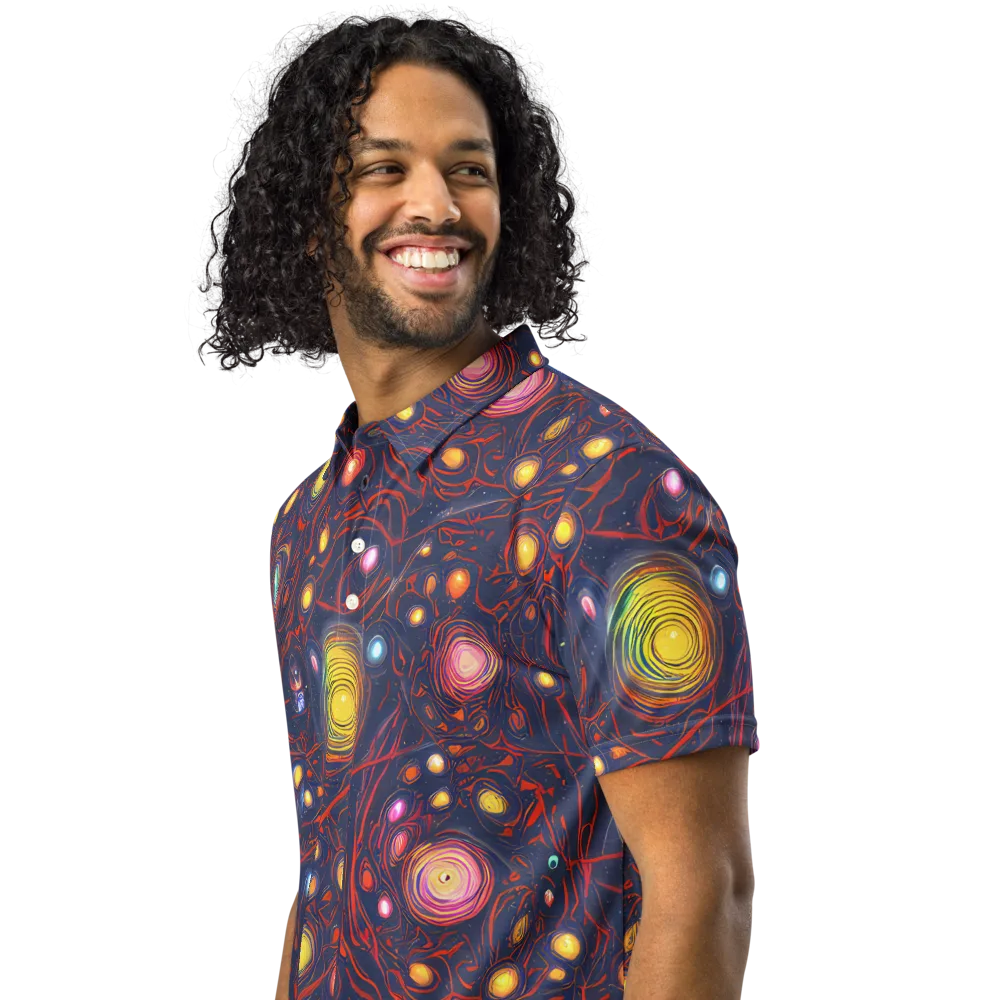 Molten Constellation on Men's Slim Fit Polo Shirt — Left Front