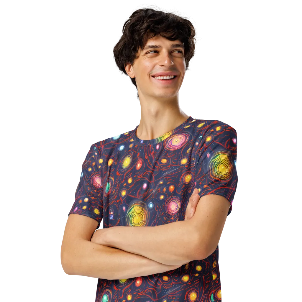 Molten Constellation on Men's Crew Neck T-Shirt — Left Front
