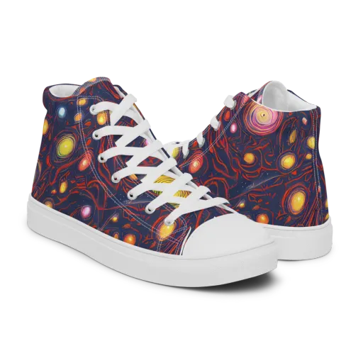Molten Constellation on a Men's High Top Canvas Shoes