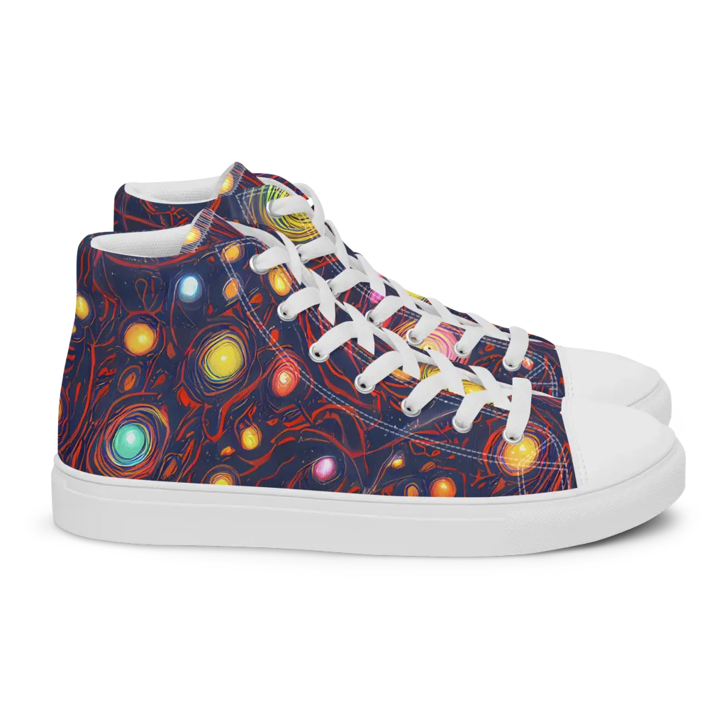 Molten Constellation on Women's High Top Canvas Shoes — Right