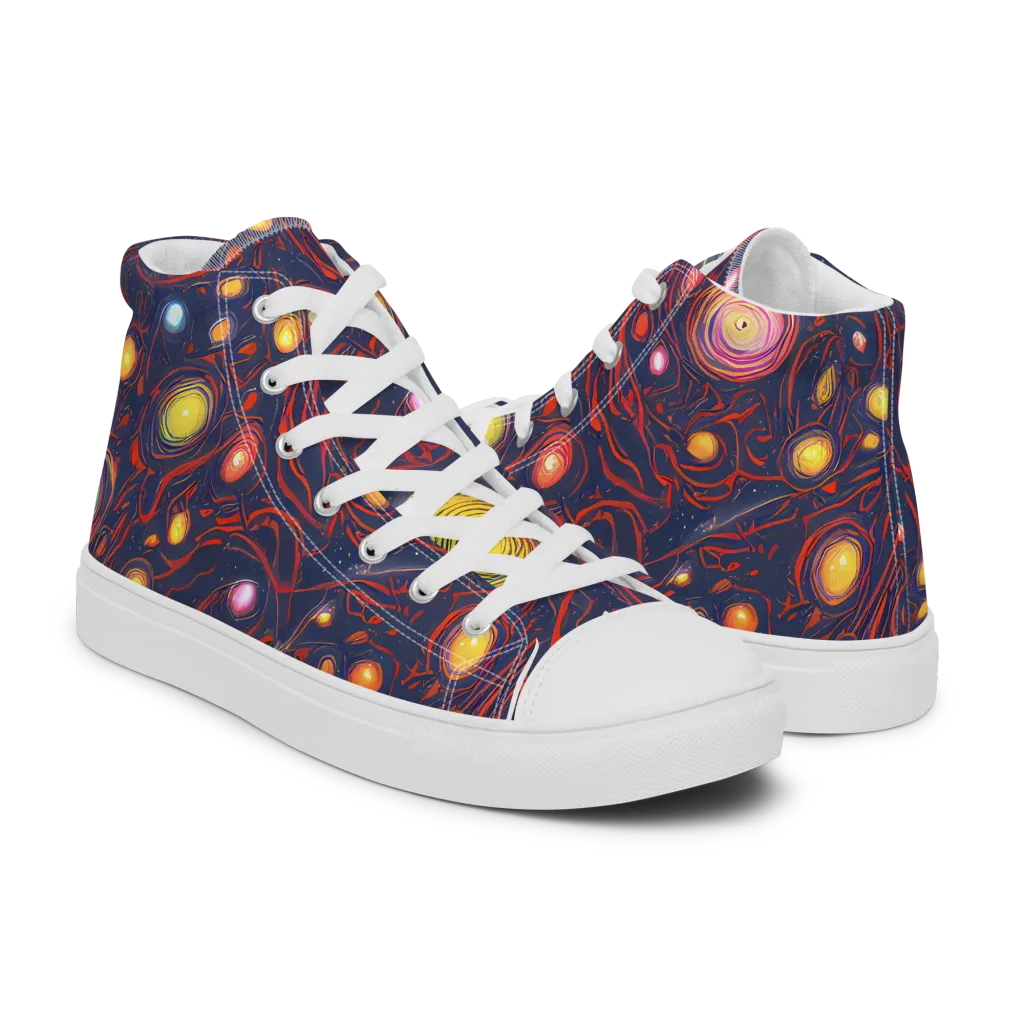 Molten Constellation on Women's High Top Canvas Shoes — Right