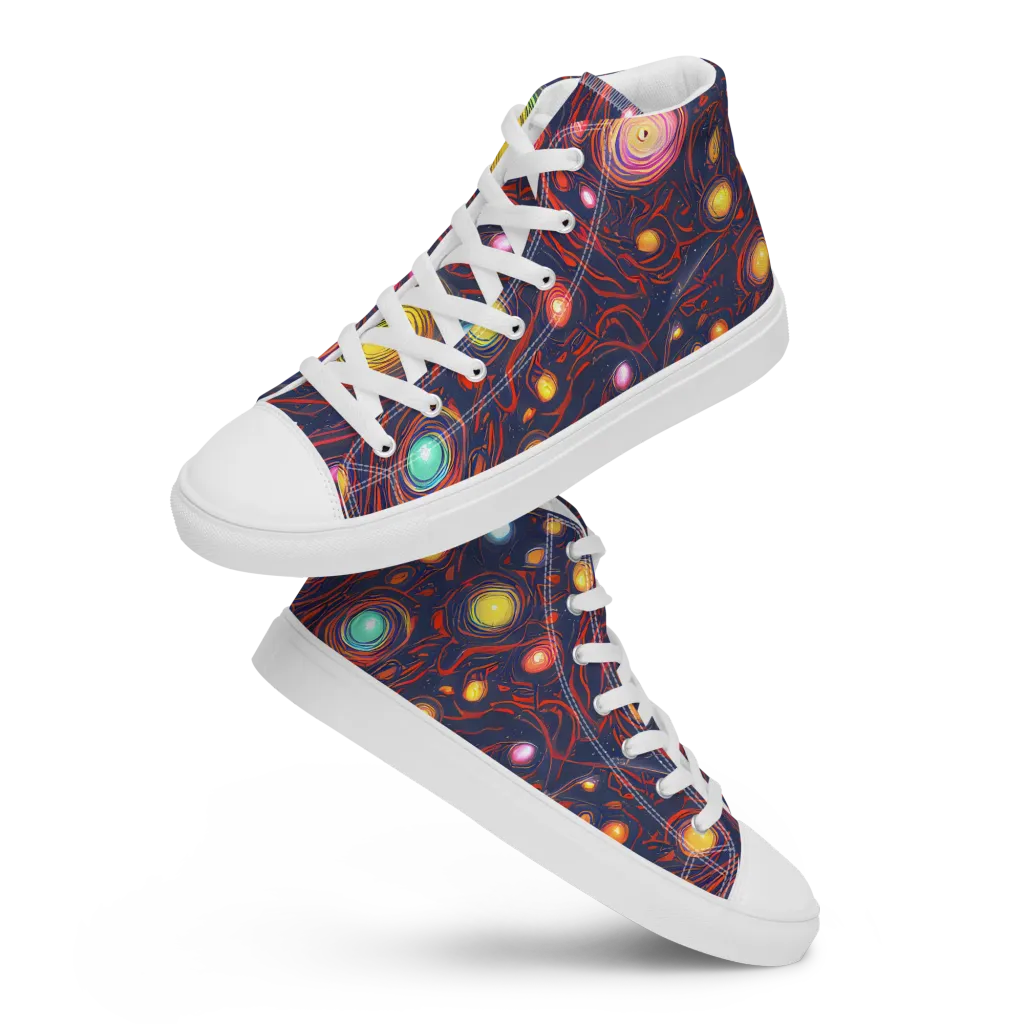Molten Constellation on Women's High Top Canvas Shoes — Front
