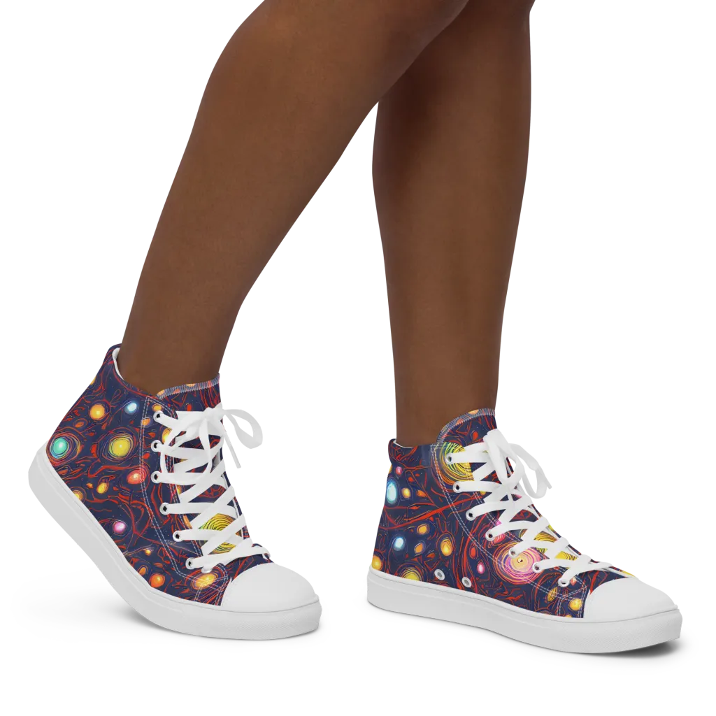 Molten Constellation on Women's High Top Canvas Shoes — Right