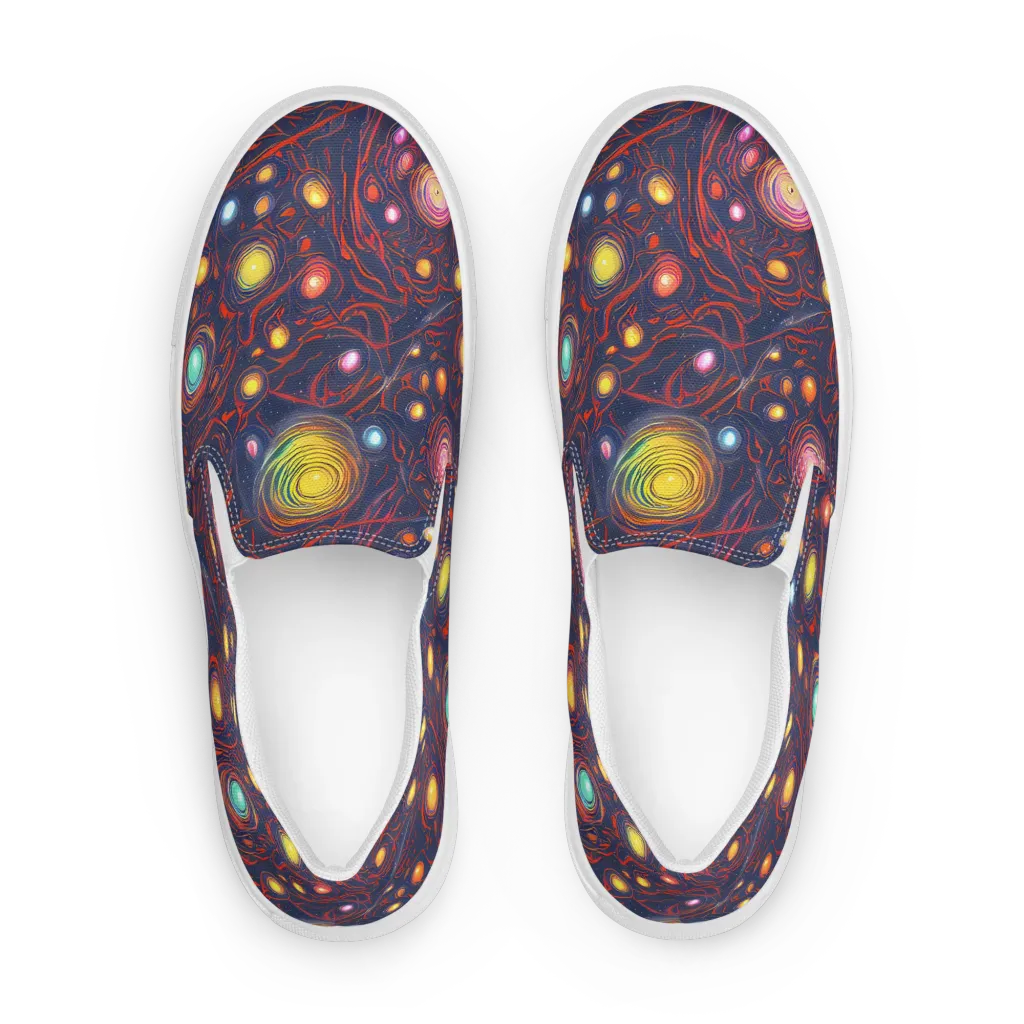 Molten Constellation on Men's Slip-On Canvas Shoes — Front
