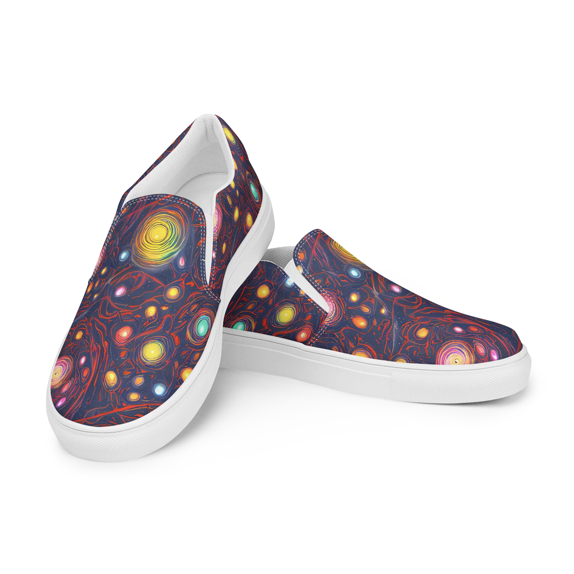 Molten Constellation on Men's Slip-On Canvas Shoes — Left Front