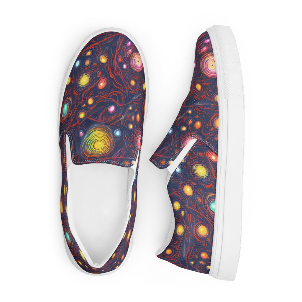 Molten Constellation on Men's Slip-On Canvas Shoes — Front