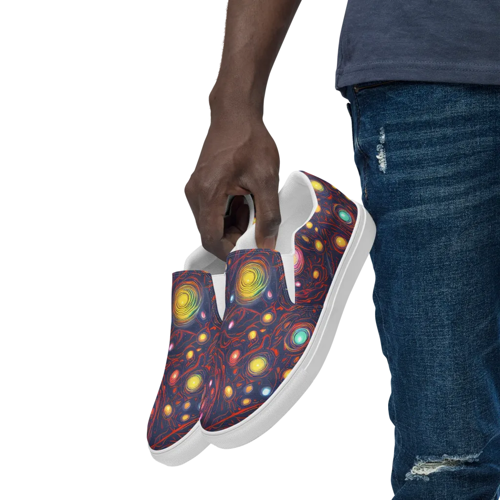 Molten Constellation on Men's Slip-On Canvas Shoes — Left Front