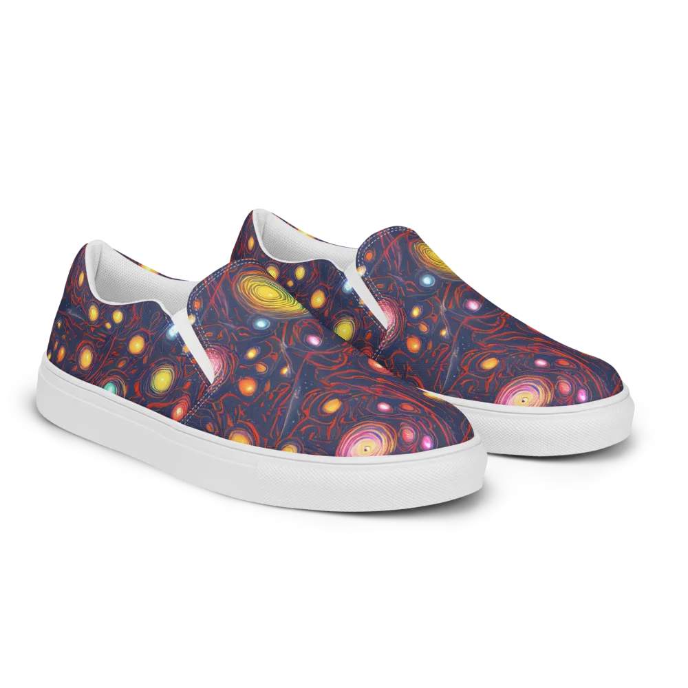 Molten Constellation on Women's Slip-On Canvas Shoes — Right Front