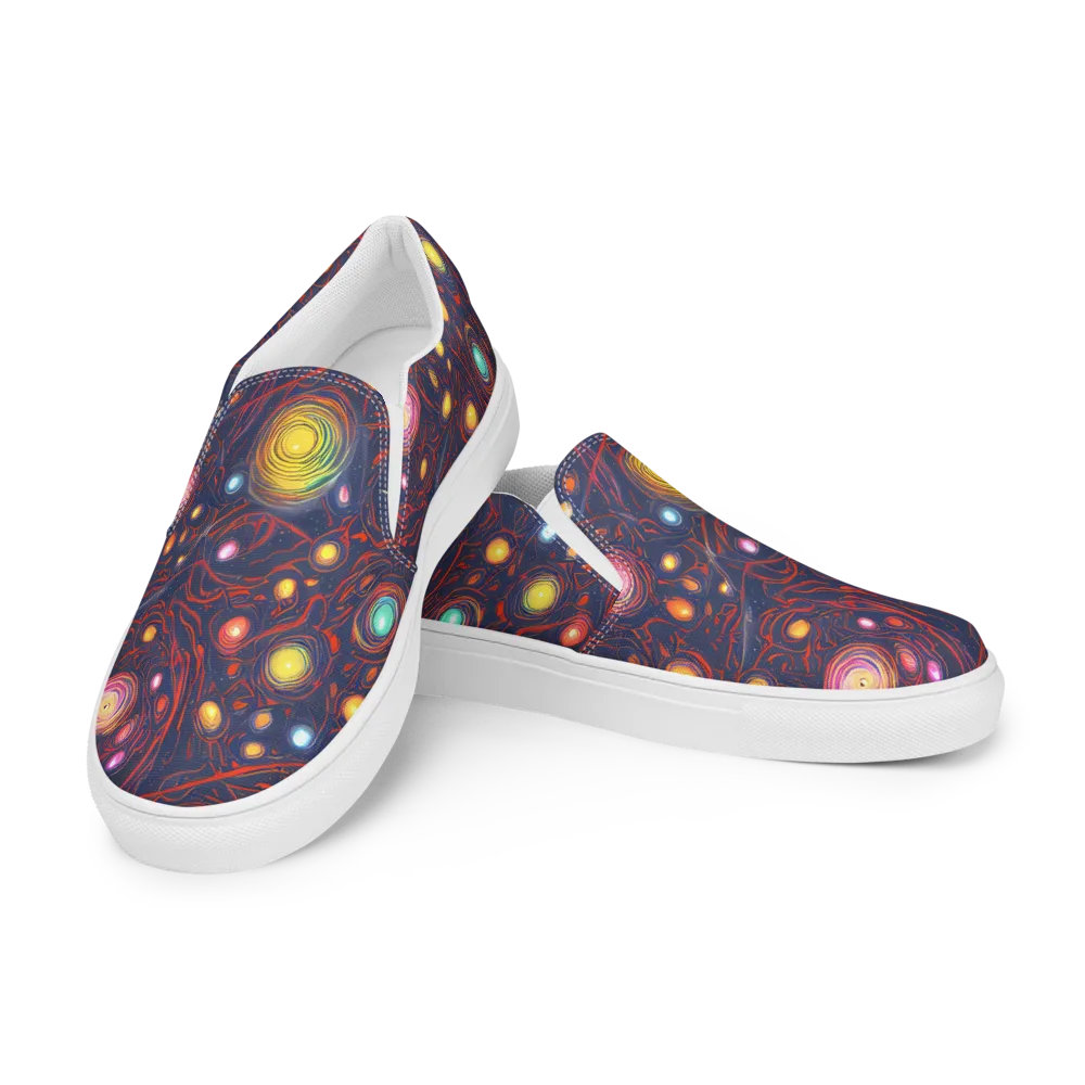 Molten Constellation on Women's Slip-On Canvas Shoes — Left Front