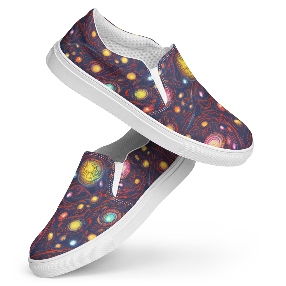 Molten Constellation on Women's Slip-On Canvas Shoes — Front