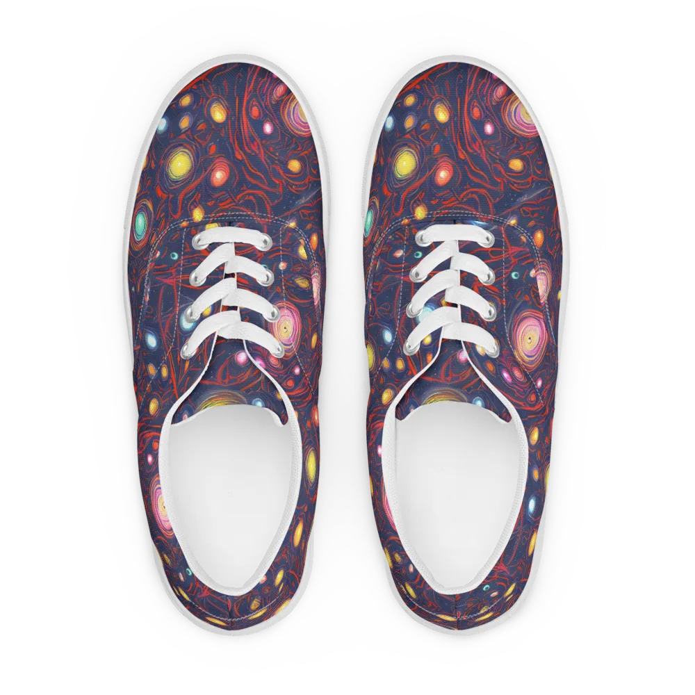 Molten Constellation on Men's Lace-Up Canvas Shoes — Front