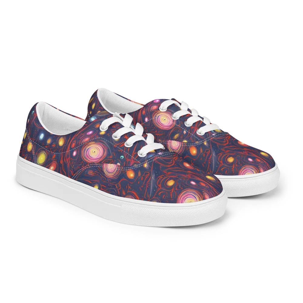 Molten Constellation on Men's Lace-Up Canvas Shoes — Right Front