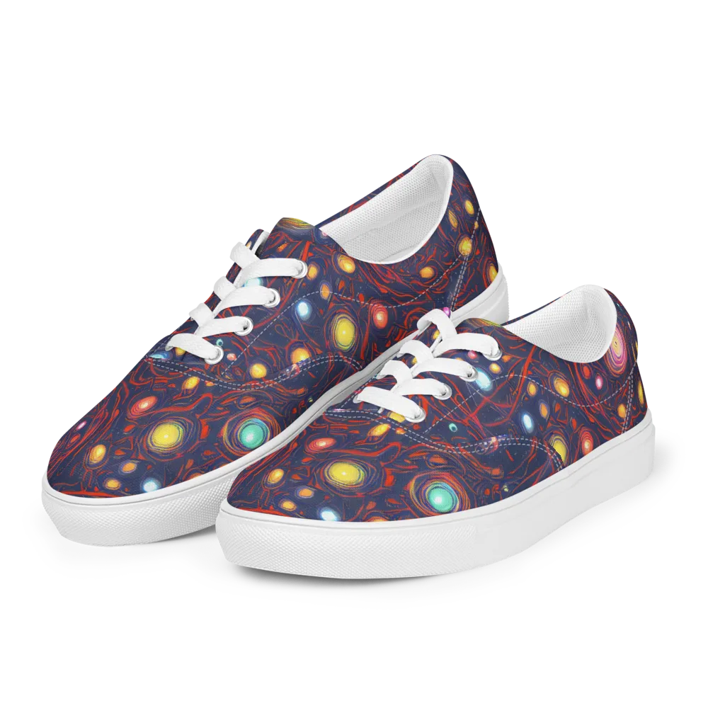 Molten Constellation on Men's Lace-Up Canvas Shoes — Left Front