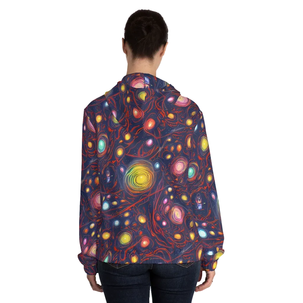Molten Constellation on Women's Full-Zip Hoodie — Back On Person