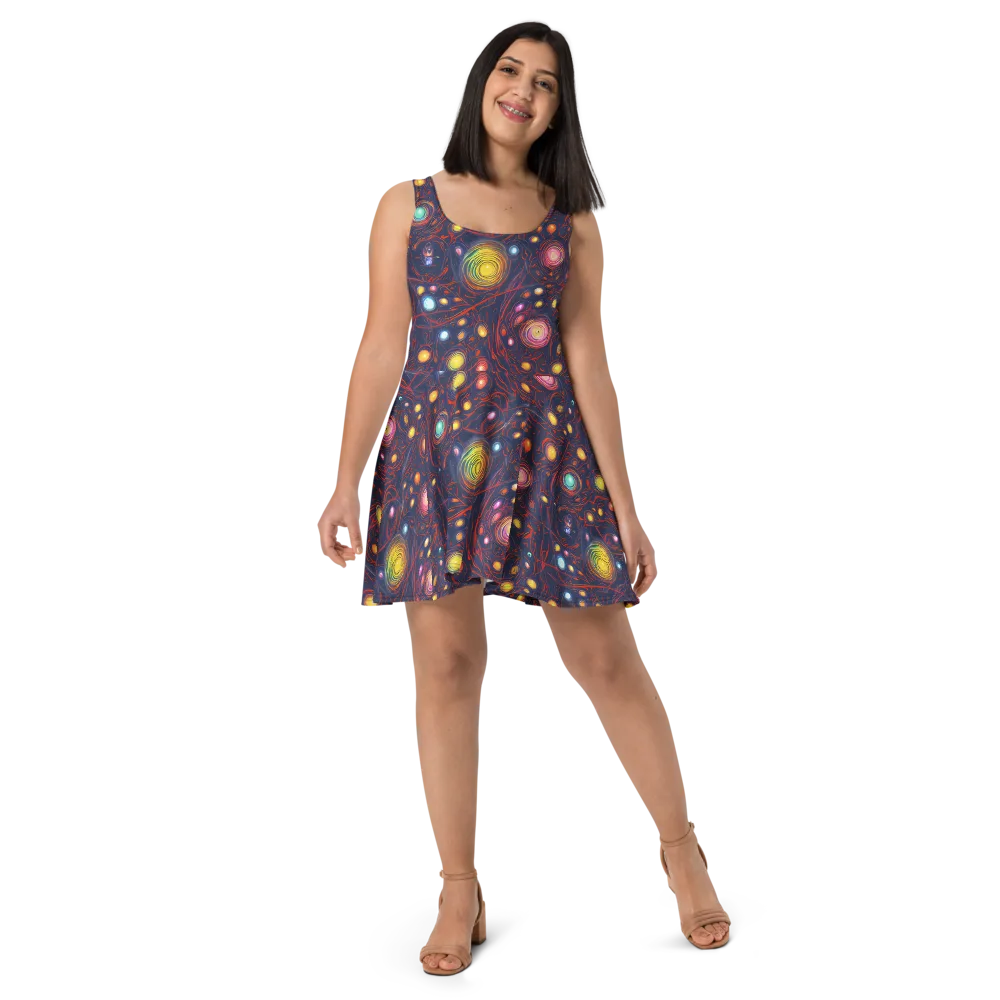 Molten Constellation on Skater Dress — Front