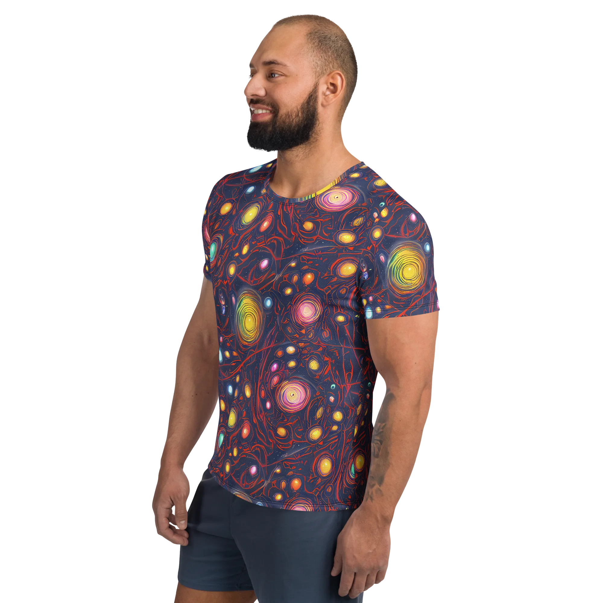 Molten Constellation on Men's Athletic T-Shirt — Left