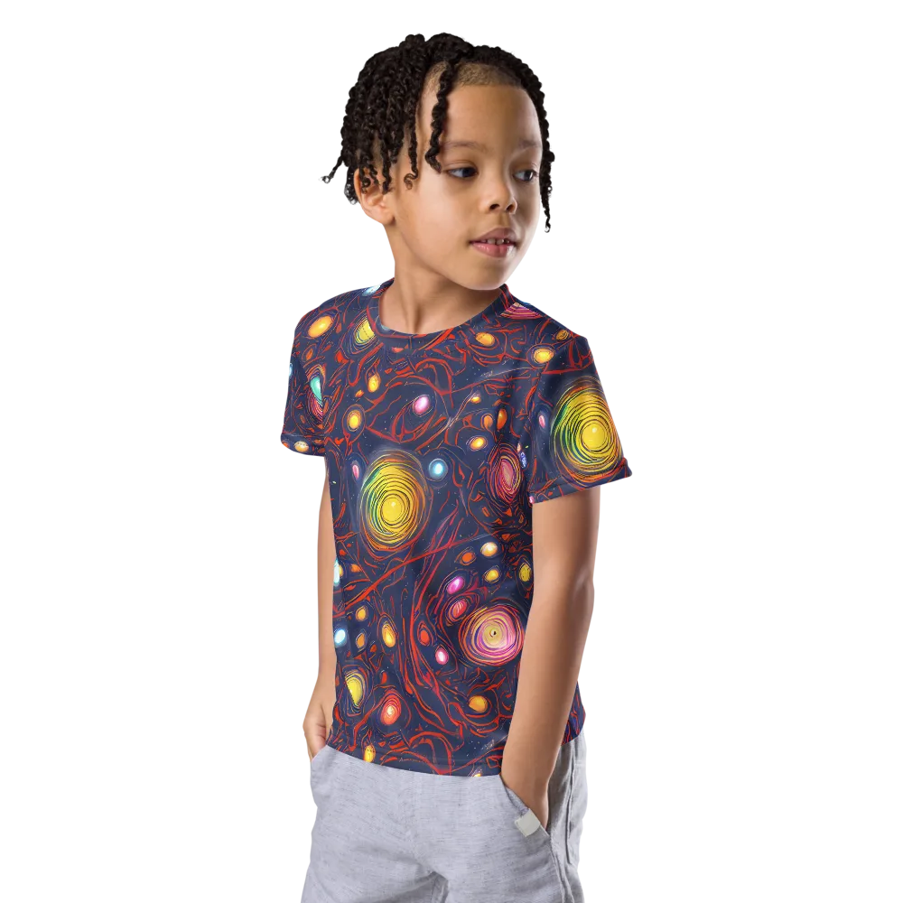 Molten Constellation on Kids Crew Neck T-Shirt — Left Front