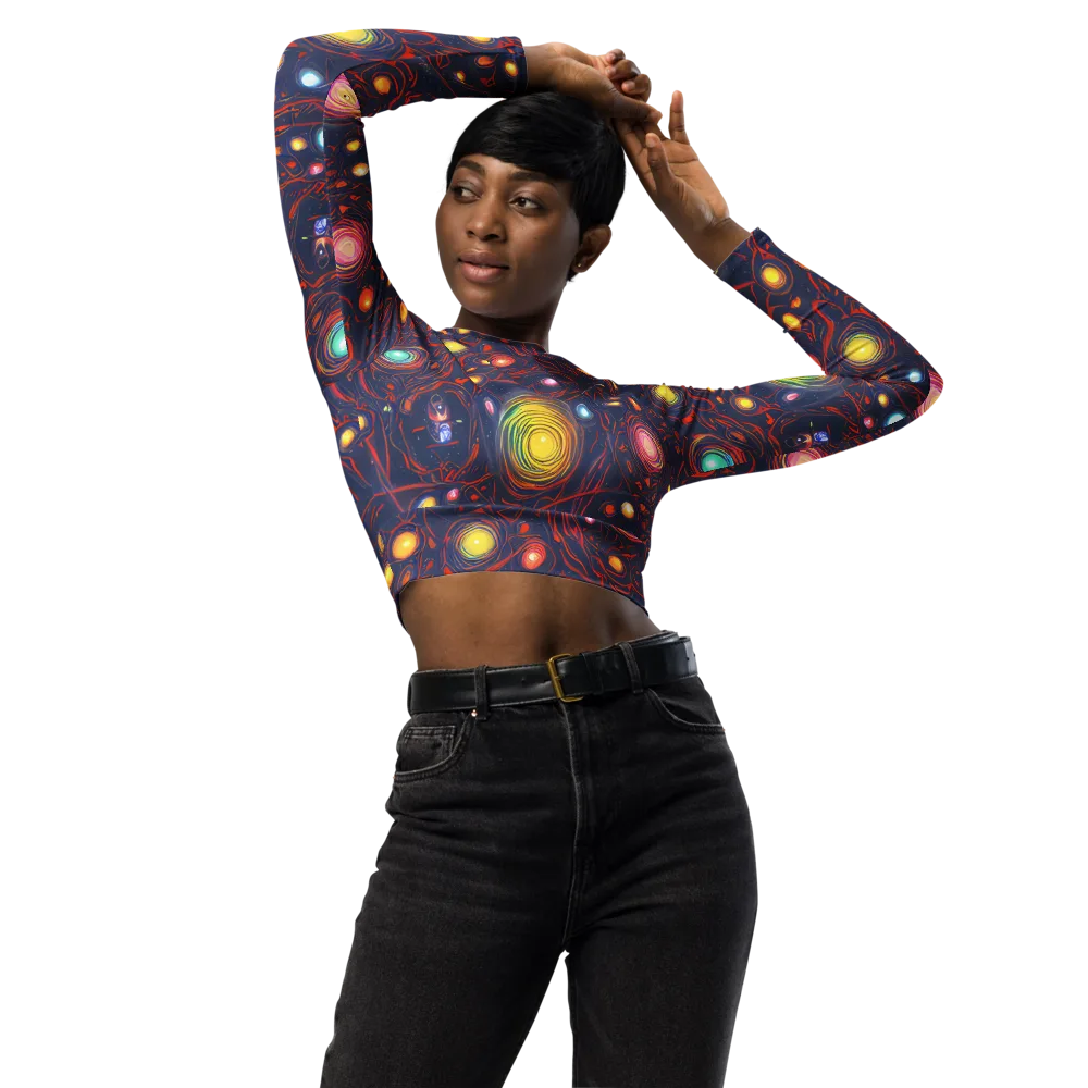 Molten Constellation on Long Sleeve Crop Top — Front