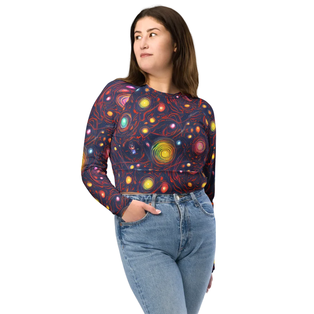 Molten Constellation on Long Sleeve Crop Top — Front