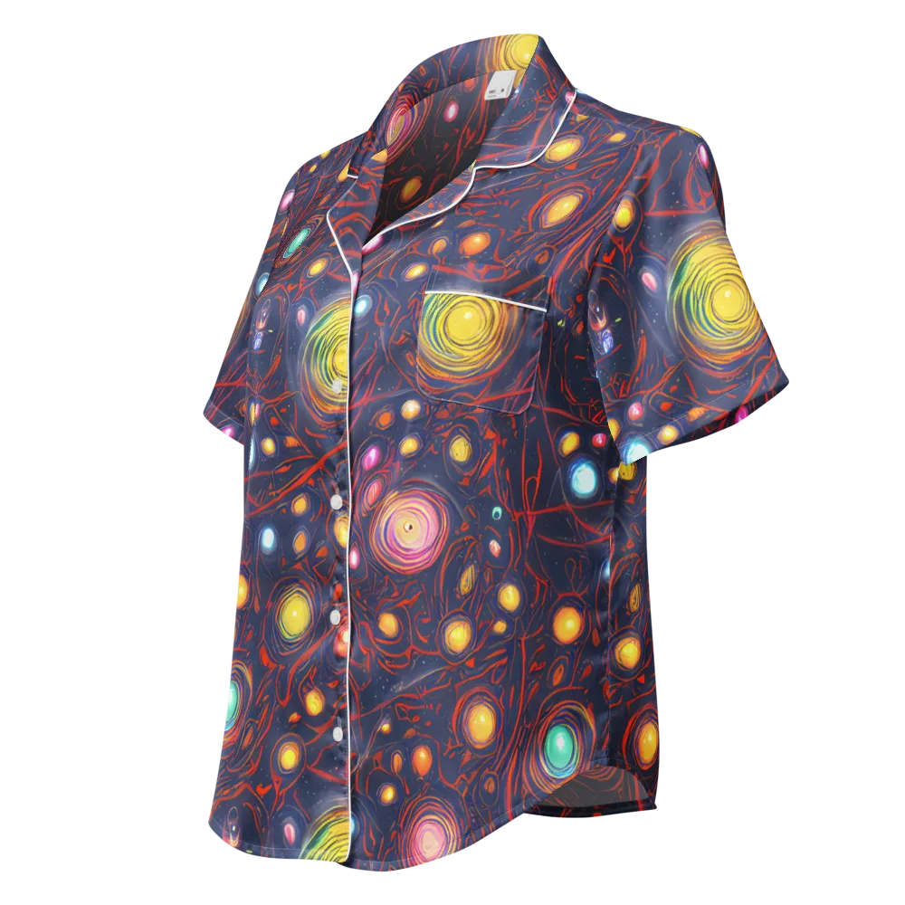 Molten Constellation on Women's Short Sleeve Pajama Top — Left Front
