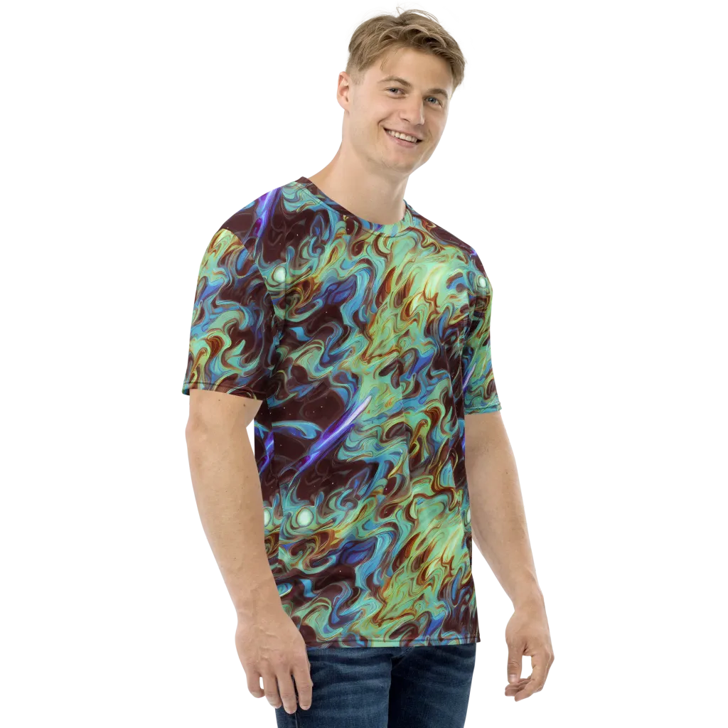 Opal Vortex on Men's Crew Neck T-Shirt — Right