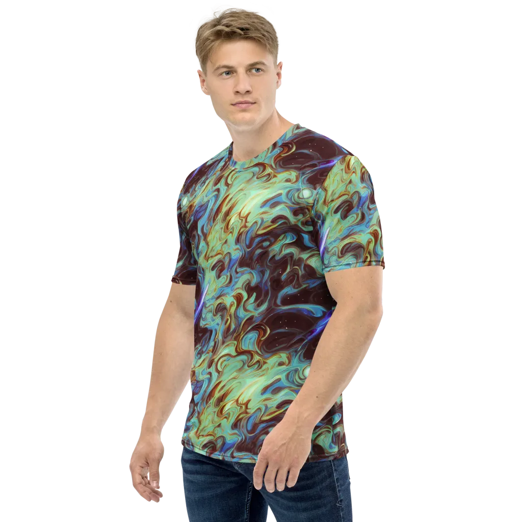 Opal Vortex on Men's Crew Neck T-Shirt — Left