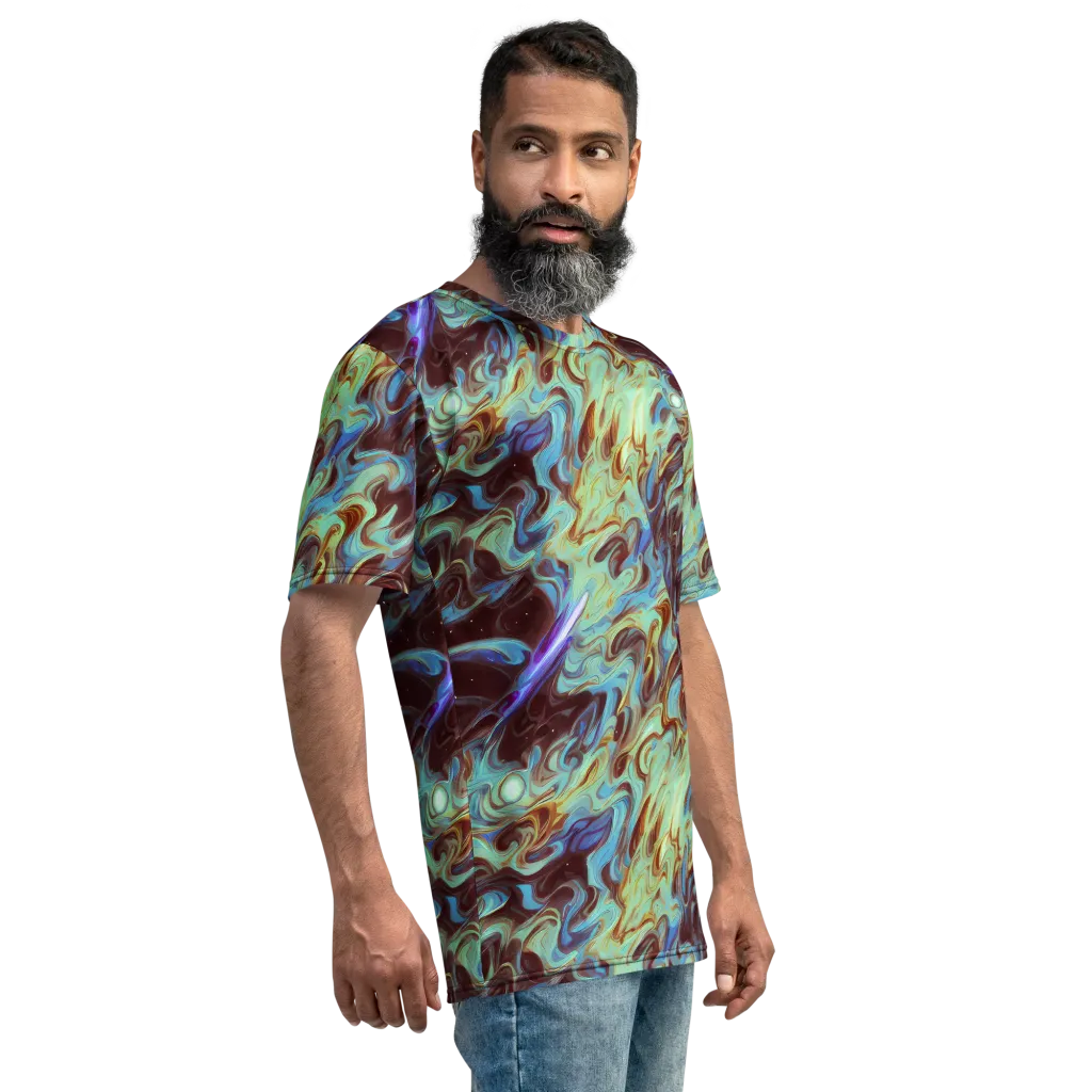 Opal Vortex on Men's Crew Neck T-Shirt — Right