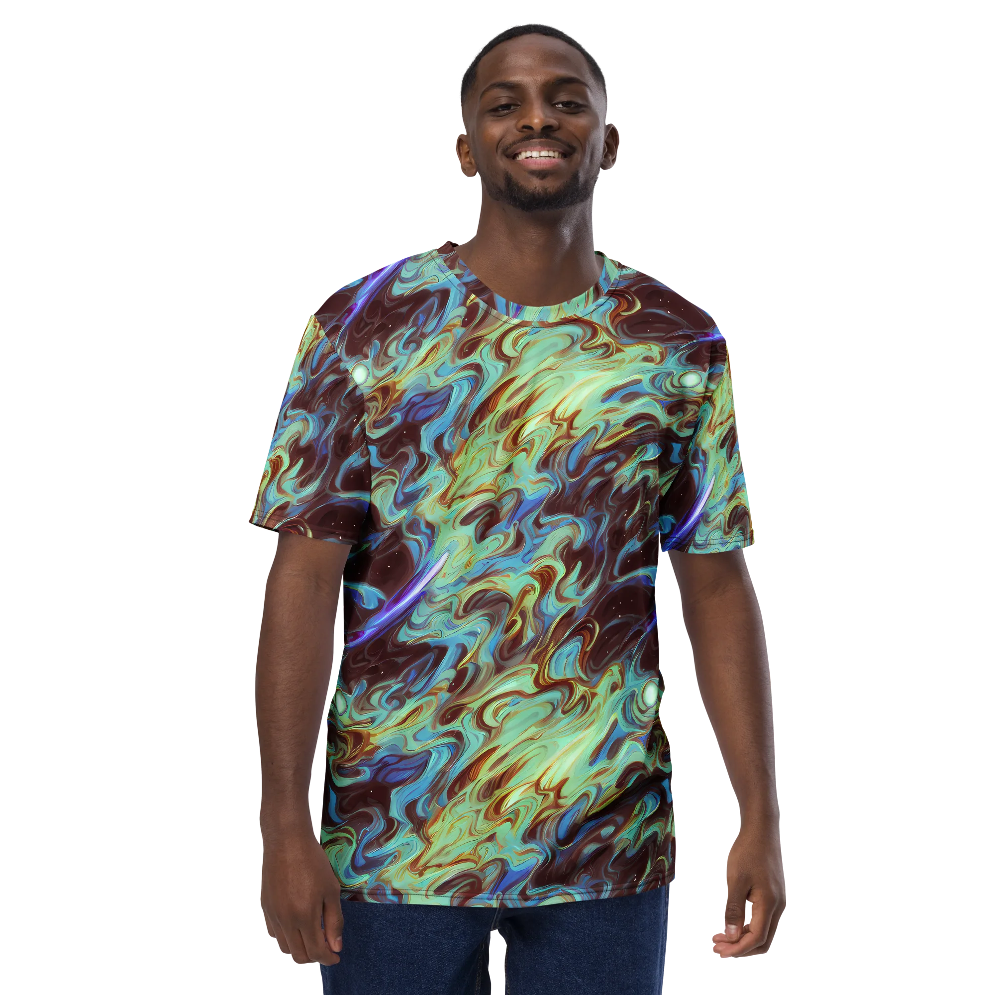 Opal Vortex on Men's Crew Neck T-Shirt — Front