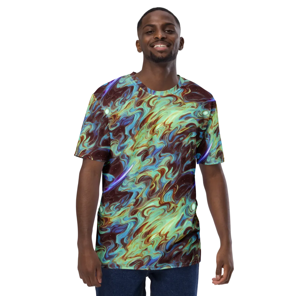 Opal Vortex on Men's Crew Neck T-Shirt — Front