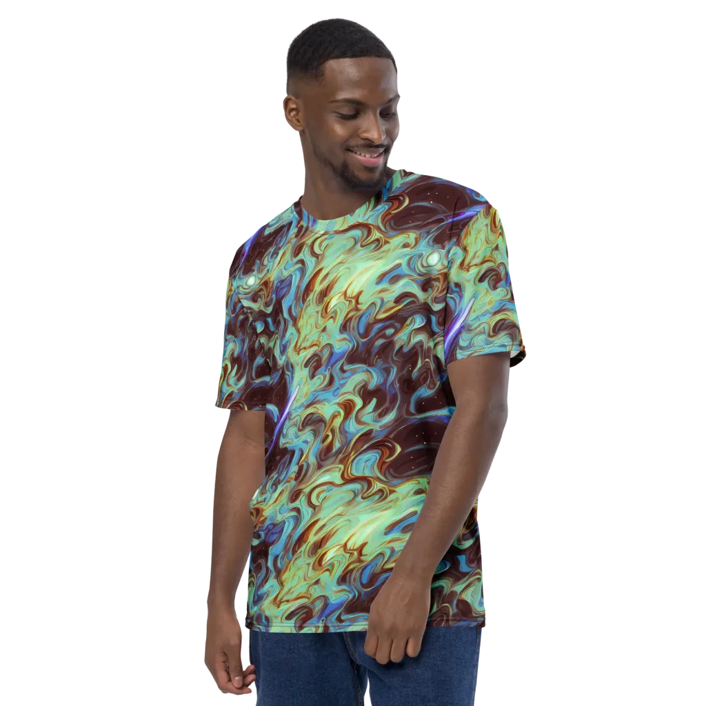 Opal Vortex on Men's Crew Neck T-Shirt — Left