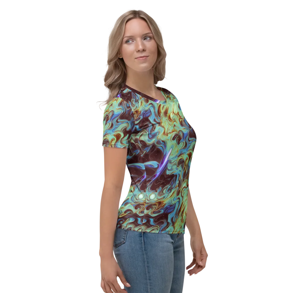 Opal Vortex on Women's Crew Neck T-Shirt — Right