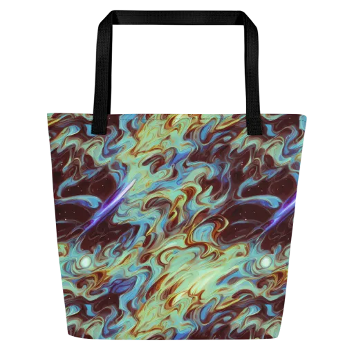 Opal Vortex on a Large Tote Bag W/ Pocket