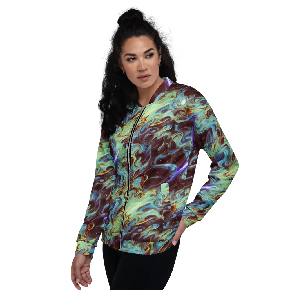 Opal Vortex on Bomber Jacket — Left