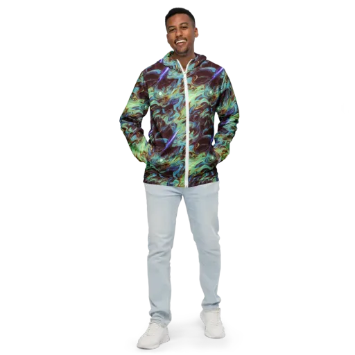 Opal Vortex on a Men's Windbreaker