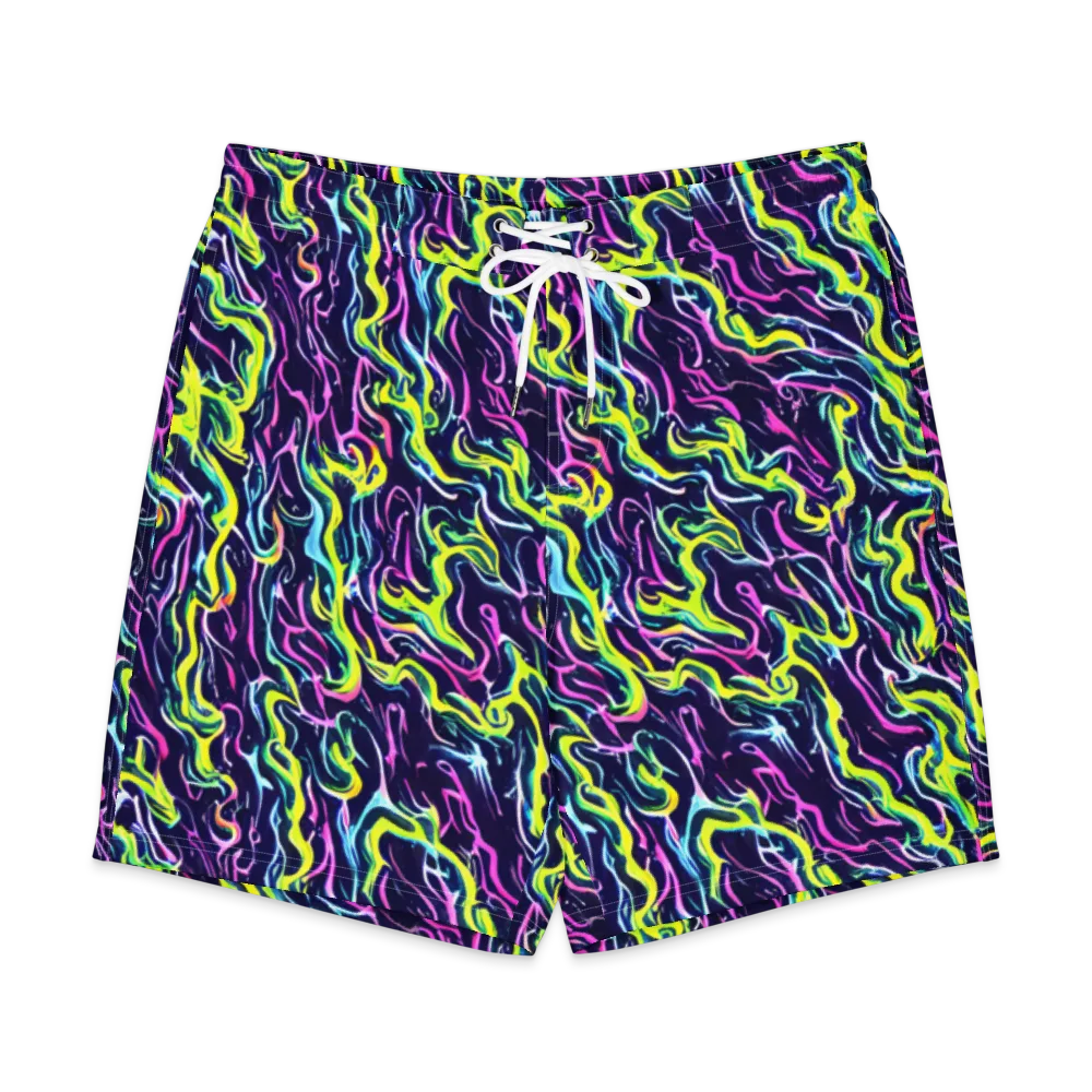 Acid Ribbons on Men's Board Shorts — Front
