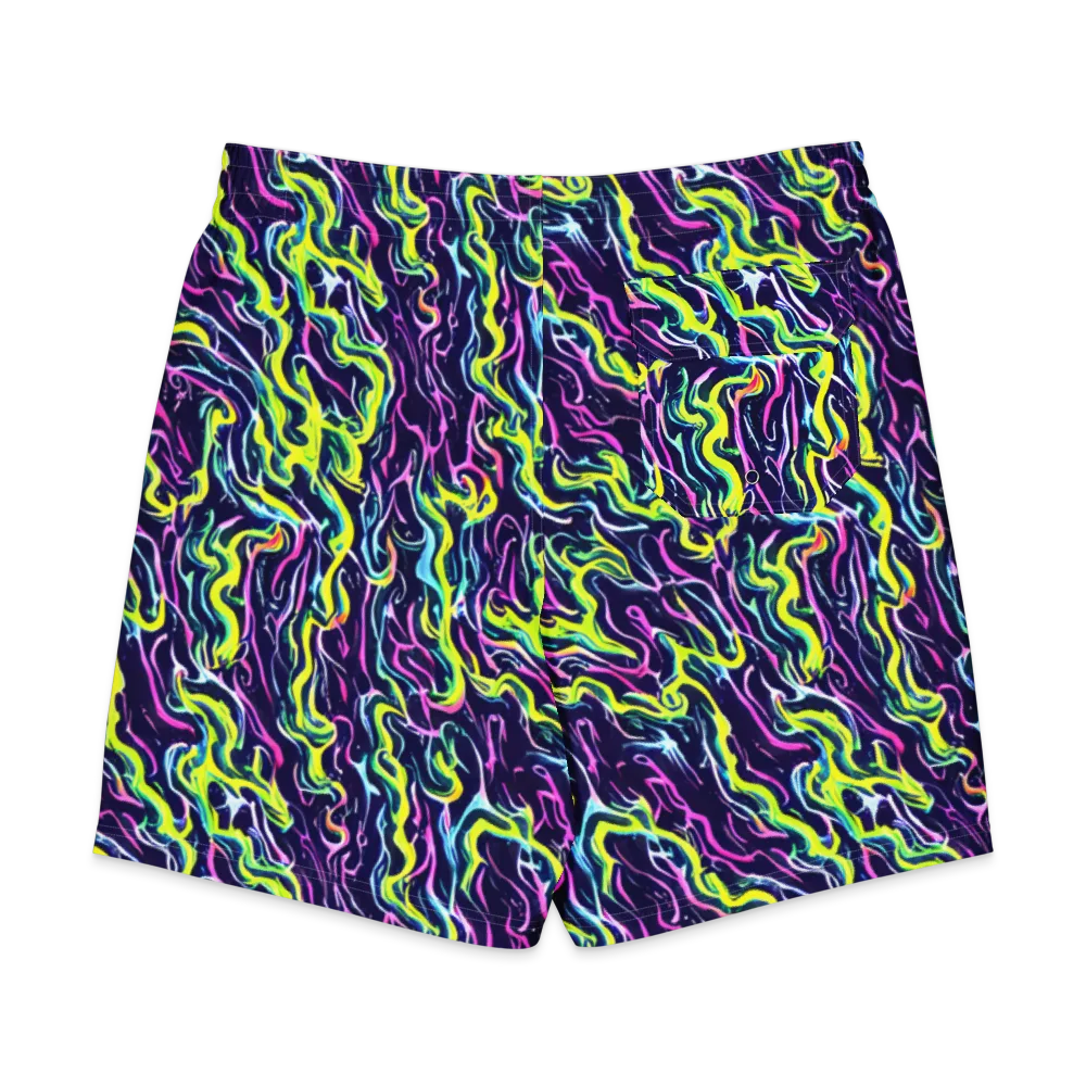 Acid Ribbons on Men's Board Shorts — Back
