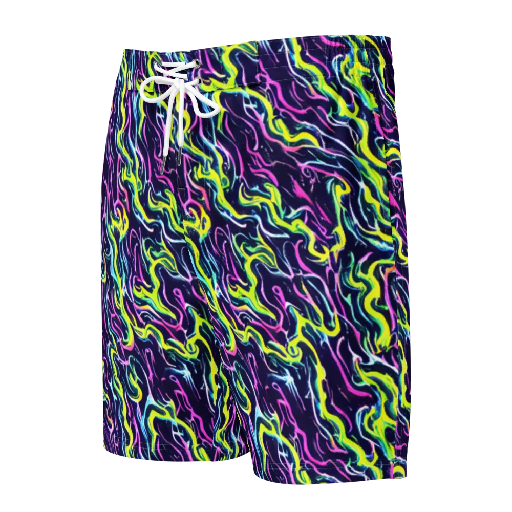 Acid Ribbons on Men's Board Shorts — Front