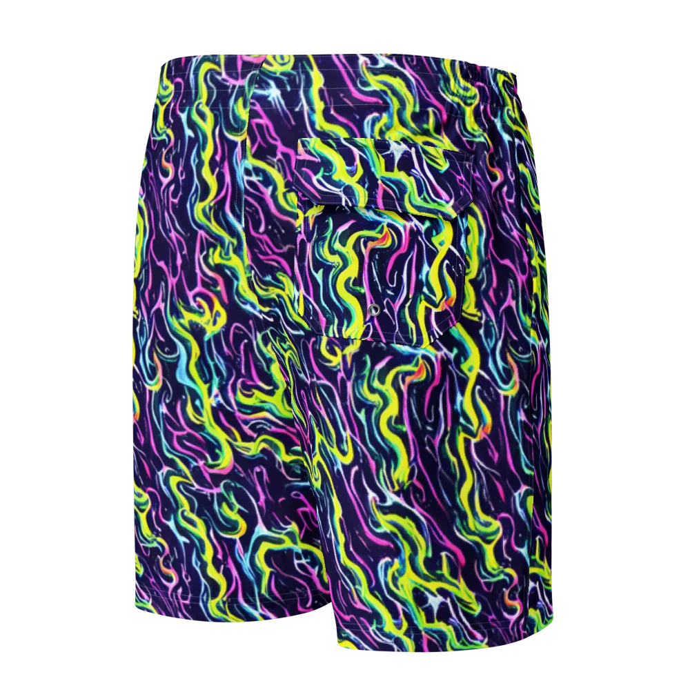 Acid Ribbons on Men's Board Shorts — Back