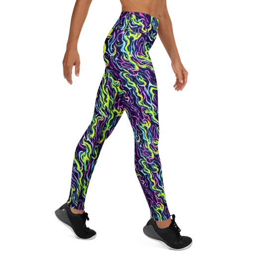 Acid Ribbons on a Yoga Leggings