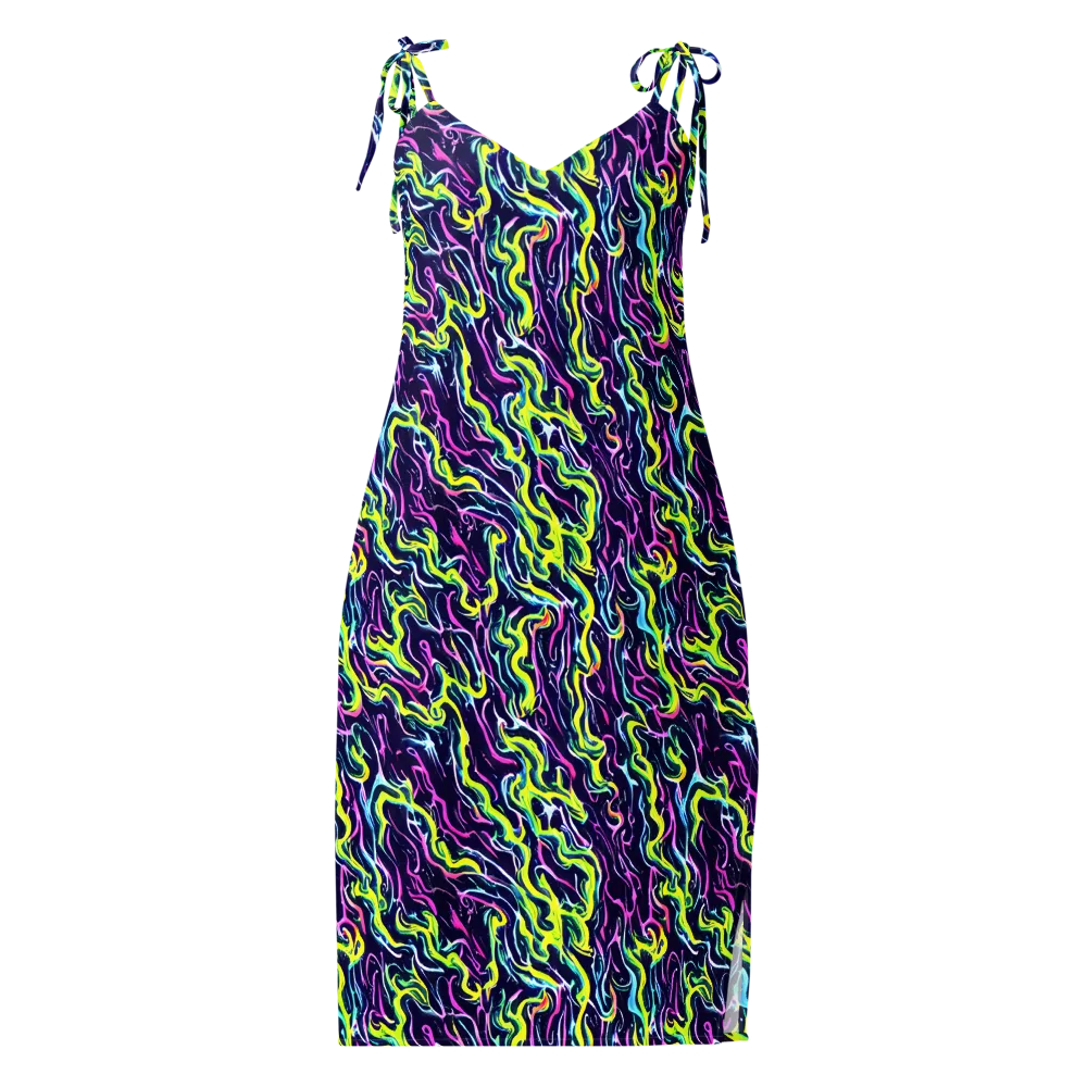 Acid Ribbons on Slip Dress — Front