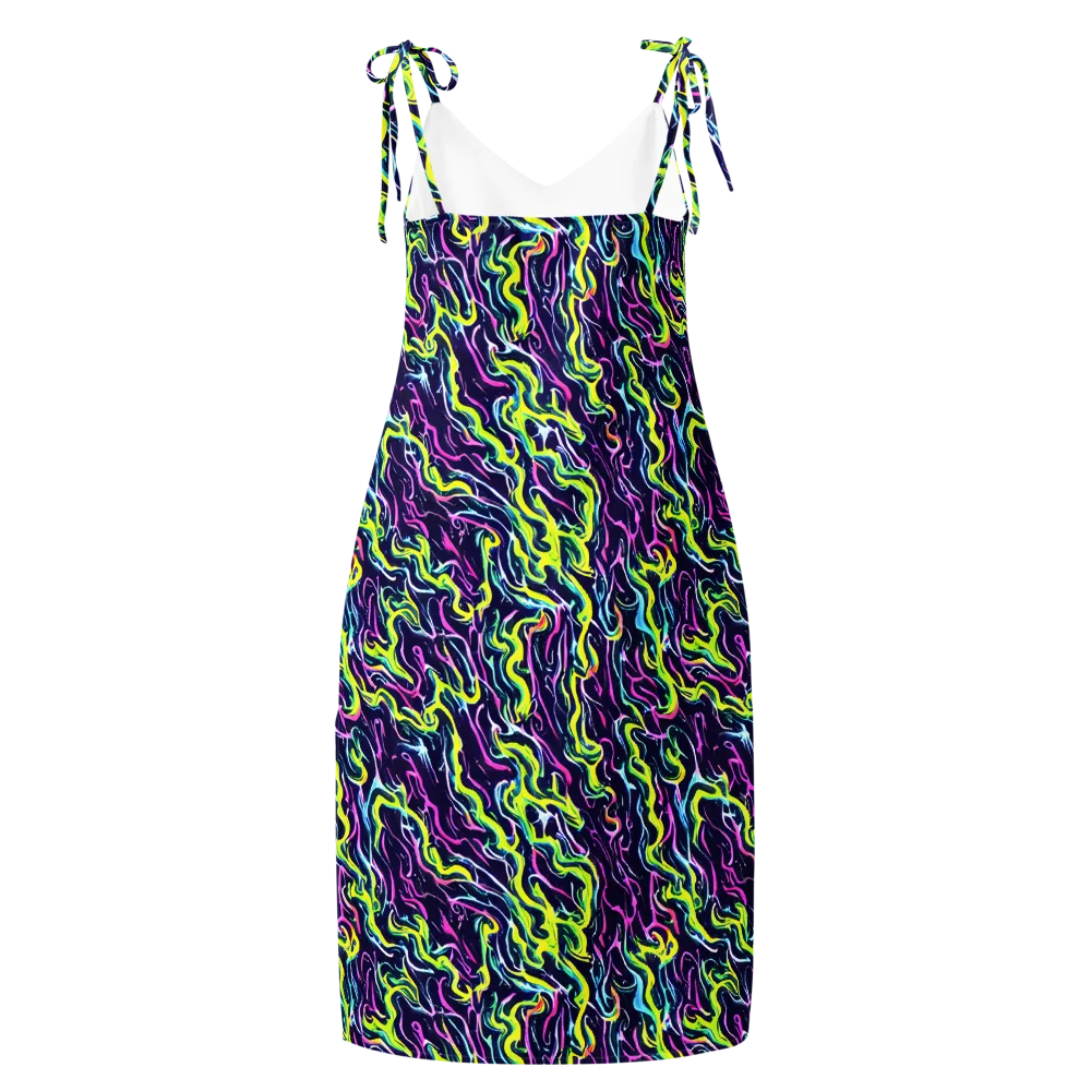 Acid Ribbons on Slip Dress — Back