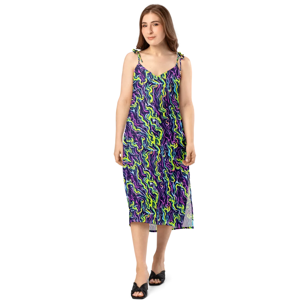 Acid Ribbons on Slip Dress — Front