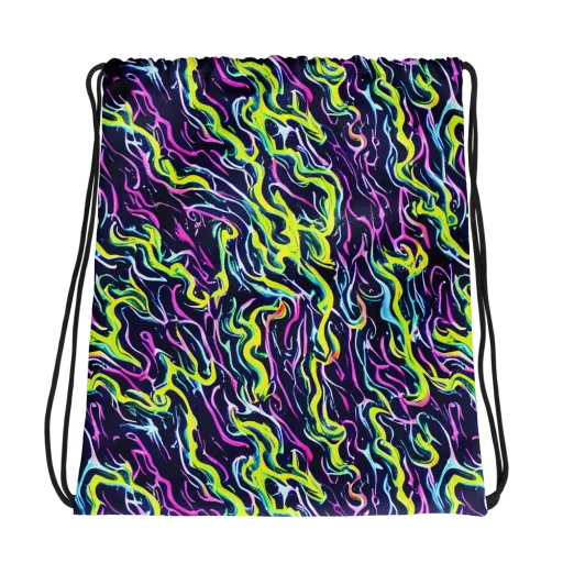 Acid Ribbons on a Drawstring Bag