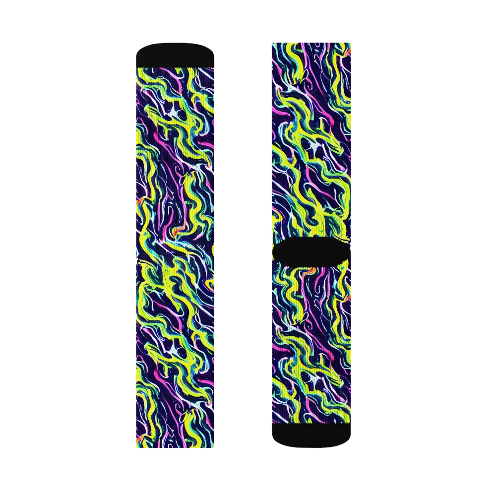 Acid Ribbons on Socks — Right Sock