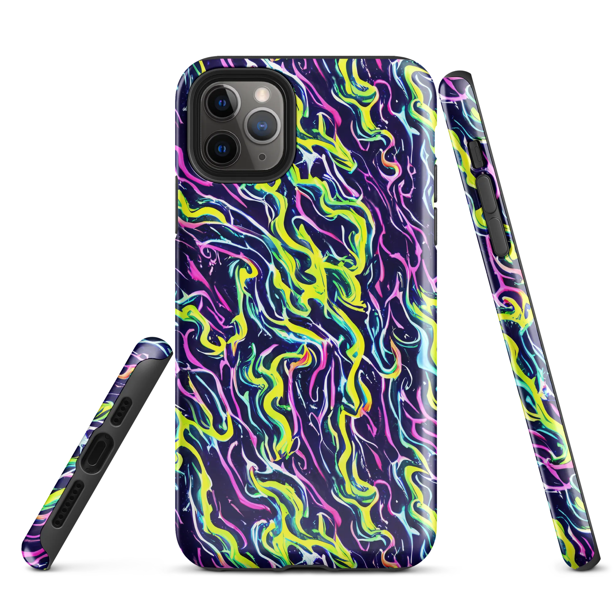 Acid Ribbons on Tough Case for iPhone® — Front