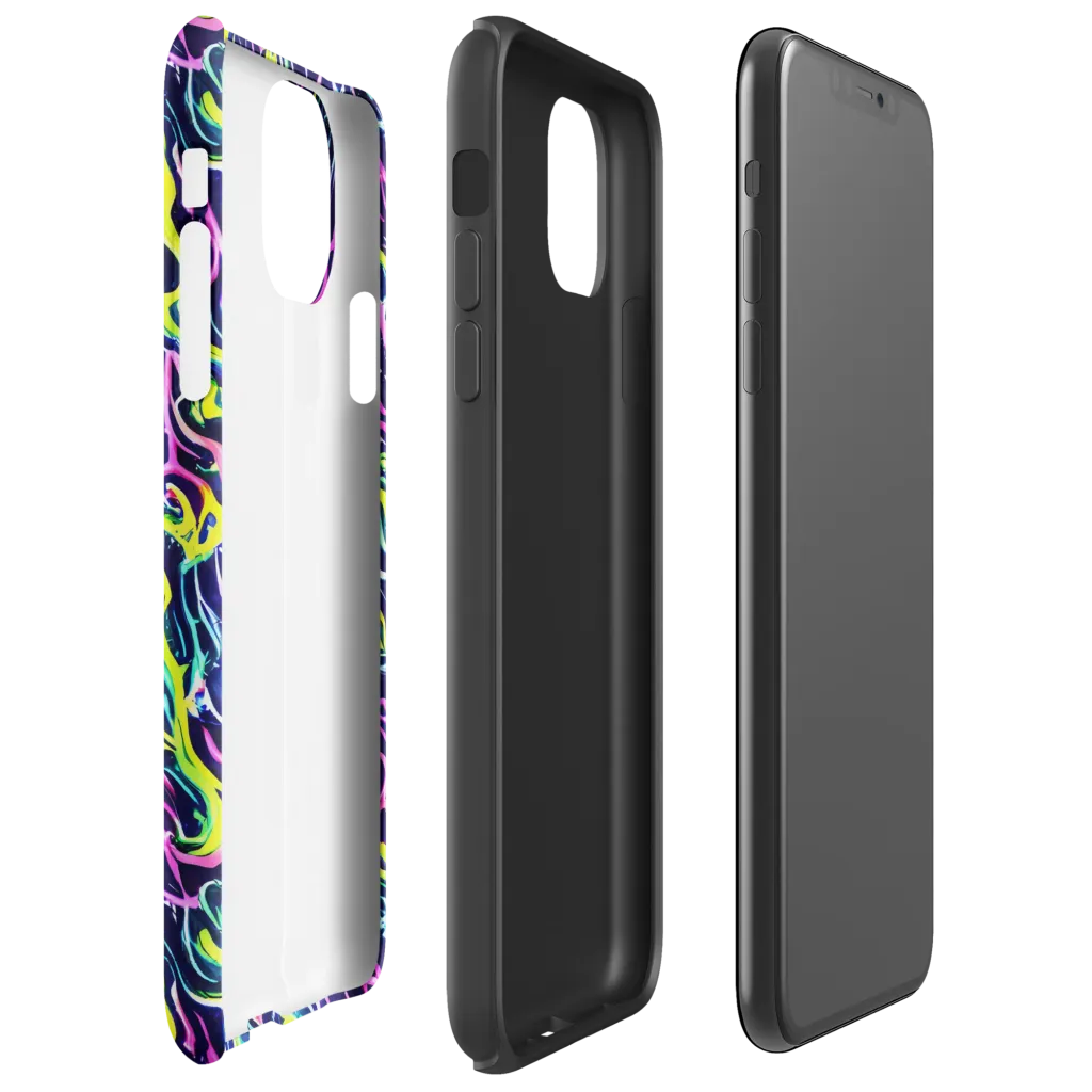 Acid Ribbons on Tough Case for iPhone® — Right