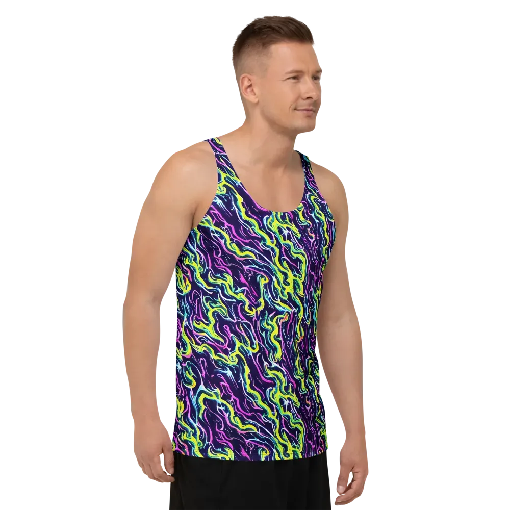 Acid Ribbons on Men's Tank Top — Right Front