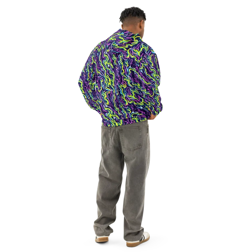 Acid Ribbons on Cotton Hoodie — Back