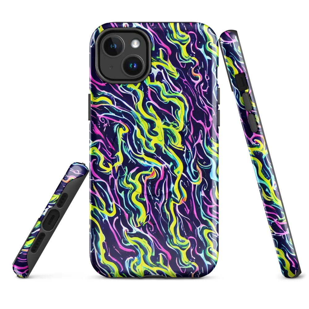 Acid Ribbons on MagSafe Tough Case for iPhone® — Front