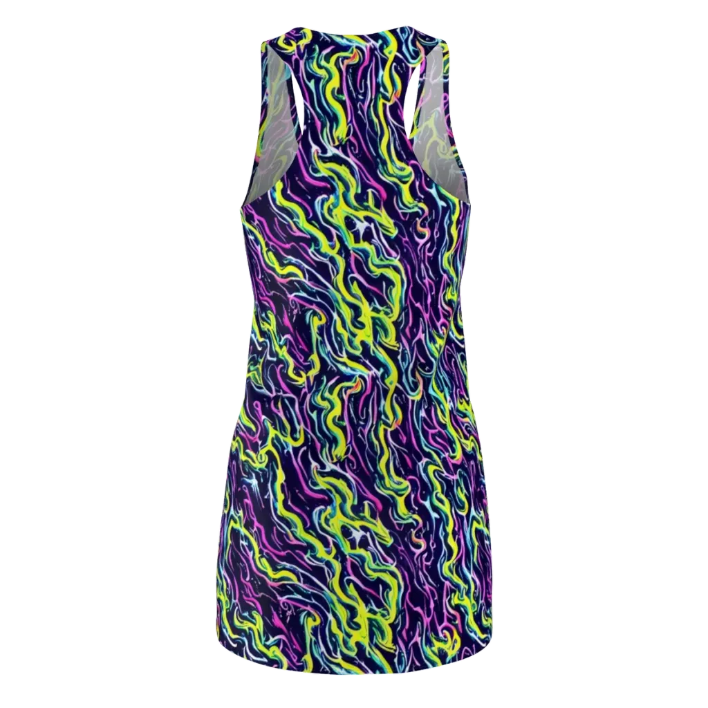 Acid Ribbons on Racerback Dress — Back